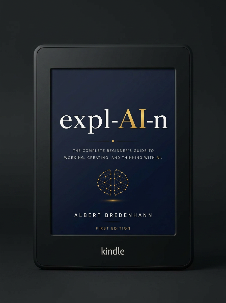 expl-AI-n ebook displayed on a Kindle e-reader