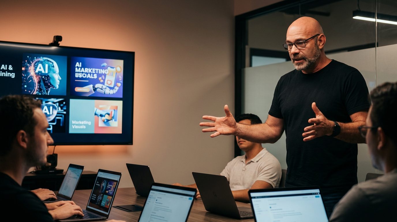 Albert Bredenhann presenting an AI training session