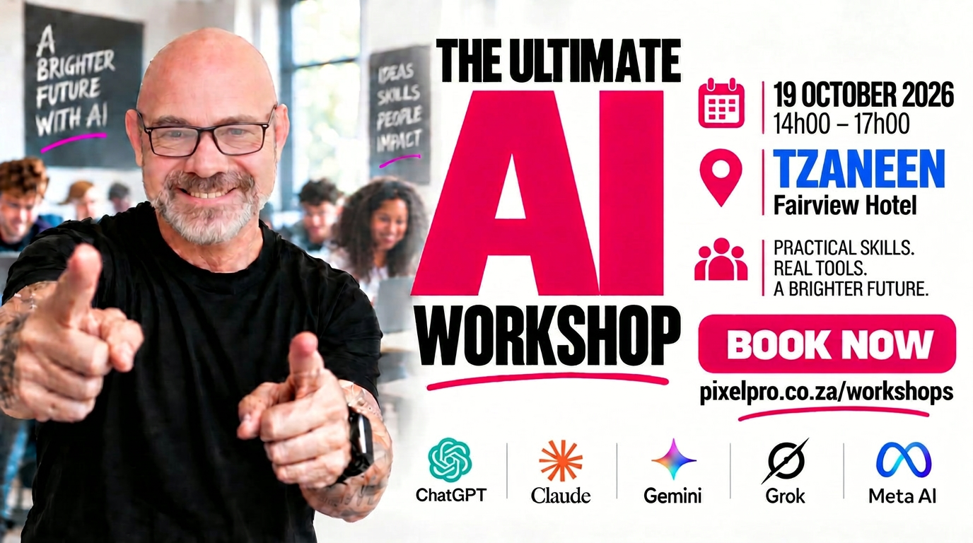 Event poster for The Ultimate AI Workshop on 19 October 2026 (afternoon) at Fairview Hotel, Tzaneen